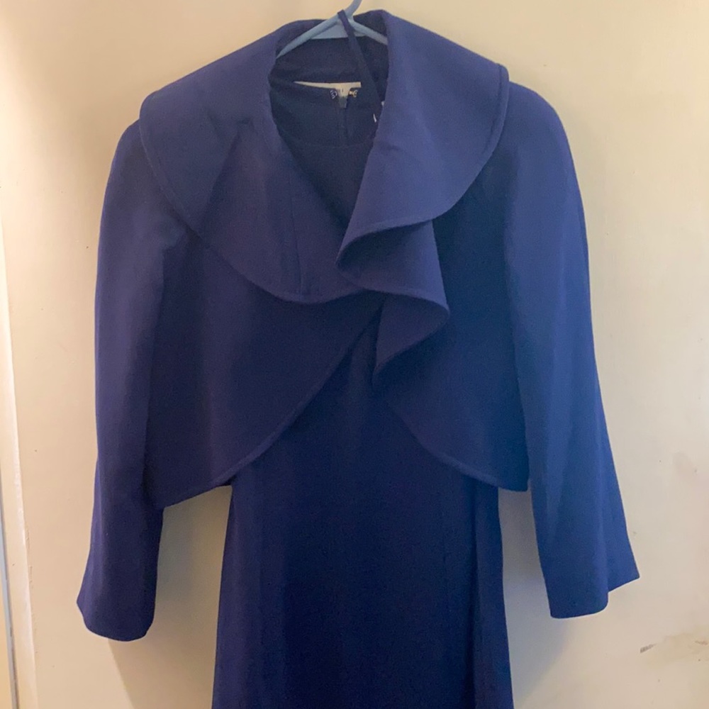 Tahari dress with jacket. The dress is french blue color.